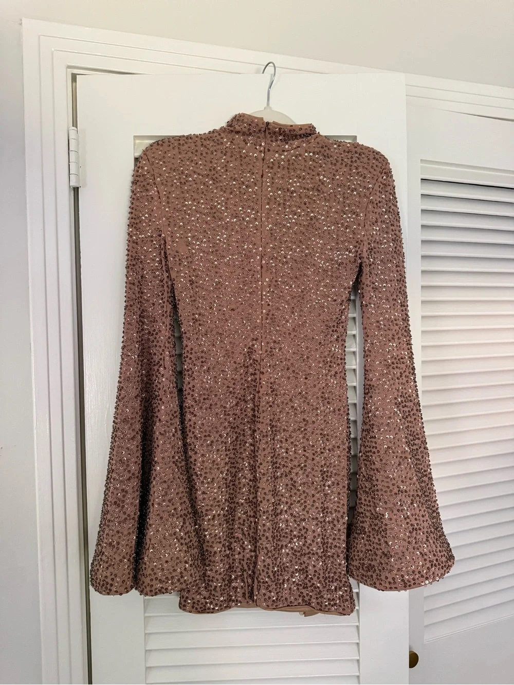 x REVOLVE Mr. Gibson Mini Dress in Nude MICHAEL COSTELLO